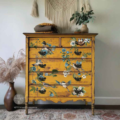 Aviary Elegance - 24" x 35" - Redesign with Prima - Decor Transfer Decal - Furniture Transfer - Baillea's Interiors -