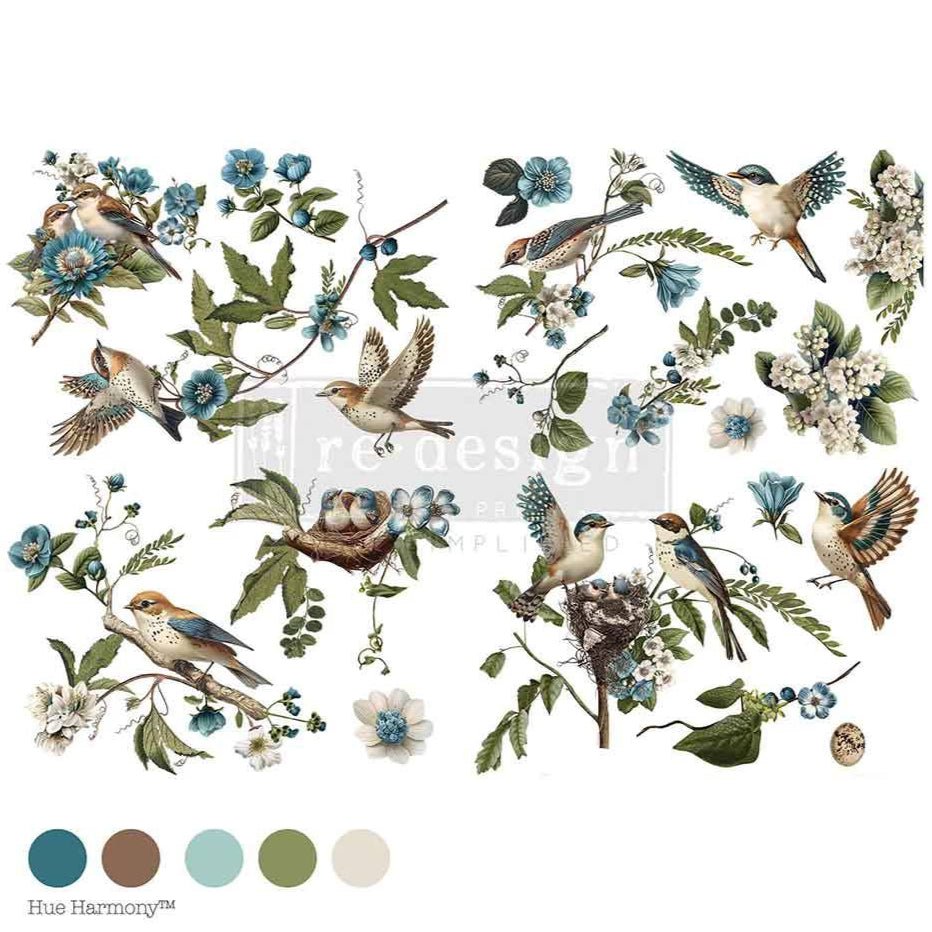 Aviary Elegance - 24" x 35" - Redesign with Prima - Decor Transfer Decal - Furniture Transfer - Baillea's Interiors -