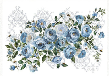 Azure Blossom - 24" x 35" - Redesign Decor Transfer Decal - Furniture Transfer - Baillea's Interiors -
