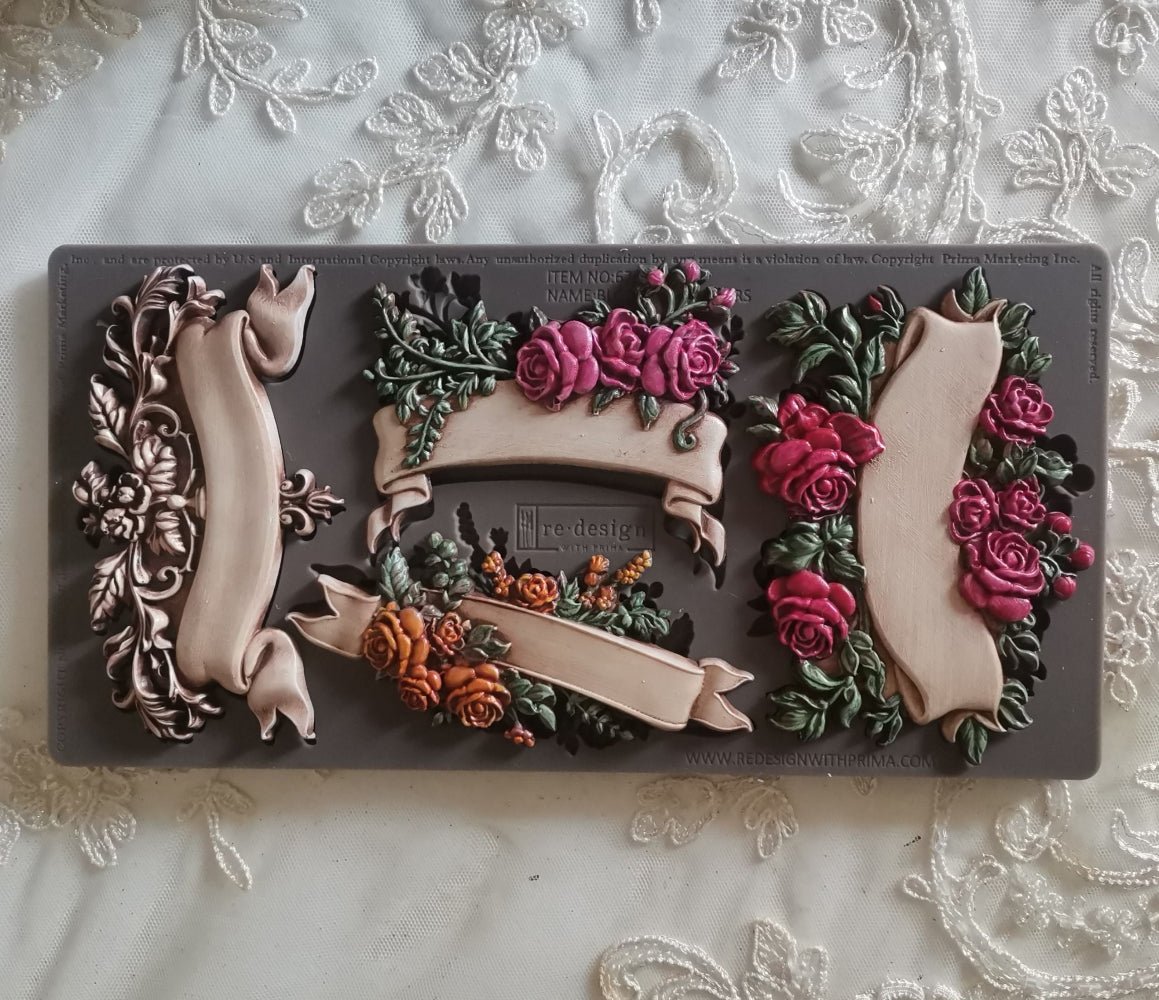 Blooming Banners - Decor | Food | Craft Mould - Re-Design with Prima 5" x 10" - Moulds - Baillea's Interiors -