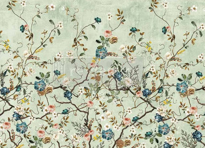 Blossom Perch - (reversible) A1 Rice Paper for Decoupage - LARGE - 59.4cm x 84.1cm - Re-Design with Prima - Decoupage - Baillea's Interiors -