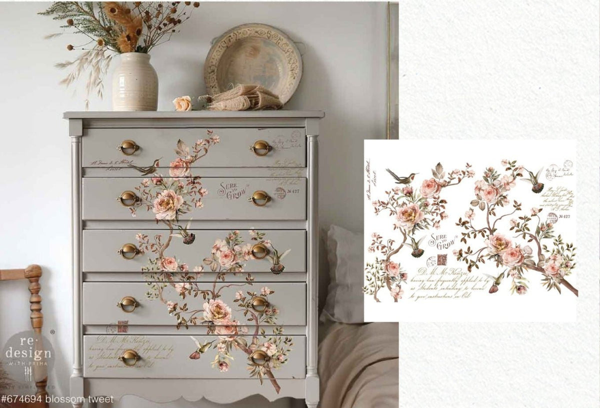 Blossom Tweet - 24" x 35" - Redesign Decor Transfer Decal - Furniture Transfer - Baillea's Interiors -