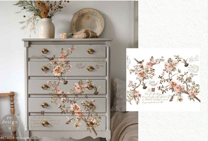 Blossom Tweet - 24" x 35" - Redesign Decor Transfer Decal - Furniture Transfer - Baillea's Interiors -