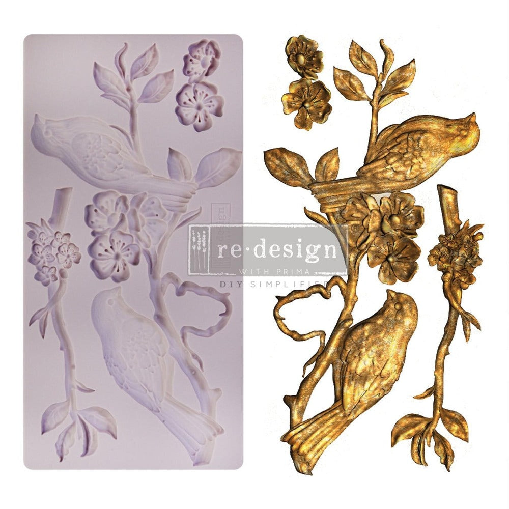 AVIAN LOVE Decor Mould Re-Design with Prima 5" x 10"