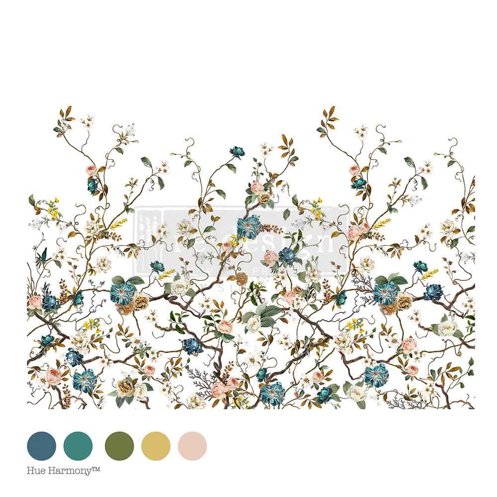 Blue Vine - 24" x 35" - Redesign with Prima - Decor Transfer Decal - Furniture Transfer - Baillea's Interiors -
