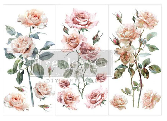 Blush Symphony- 3 sheets - 15cm x 30cm each - Redesign Decor Transfer Decal - Furniture Transfer - Baillea's Interiors -
