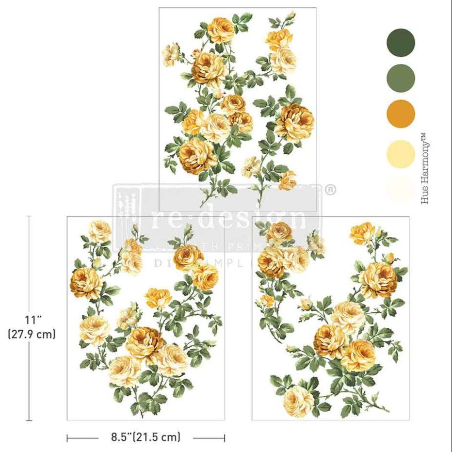 Bouquet De Provence - 3 sheets - 21.5cm x 27.9cm each - Redesign with Prima Decor Transfer Decal - Furniture Transfer - Baillea's Interiors -
