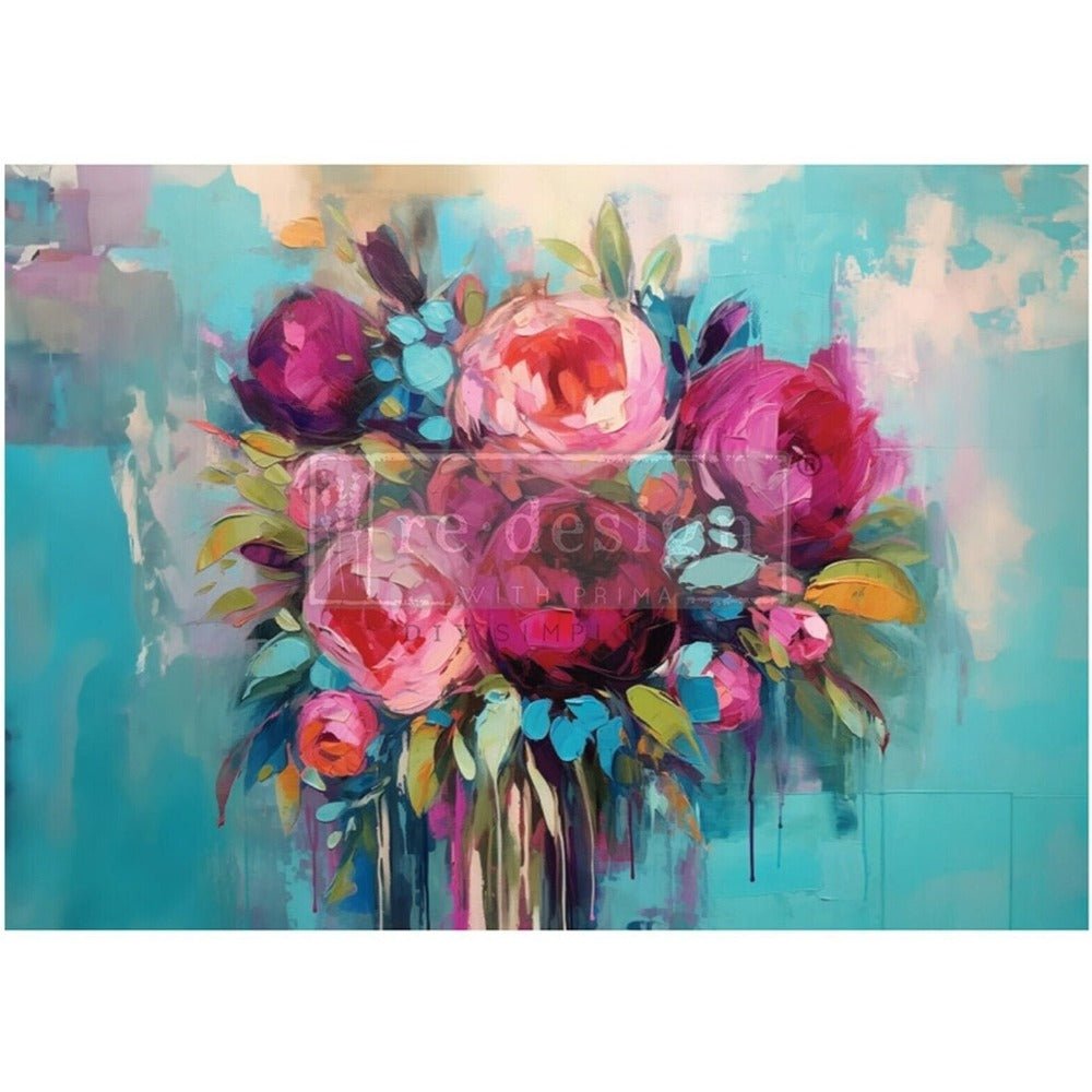Burst Of Colour - A1 Fiber Paper for Decoupage - LARGE - 59.4cm x 84.1cm - Re-Design with Prima - Decoupage - Baillea's Interiors -