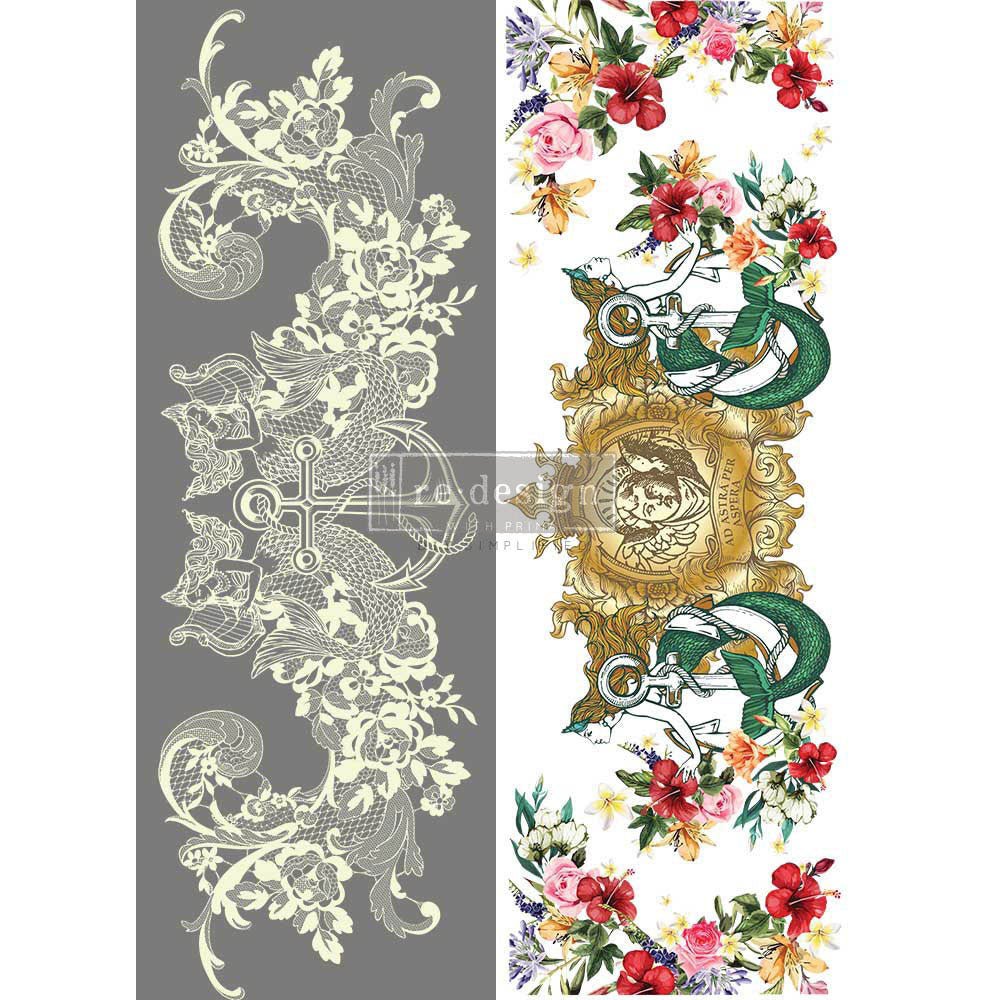 CECE - Mermaid Lace - 24" x 35" - Redesign Decor Transfer Decal - Furniture Transfer - Baillea's Interiors -