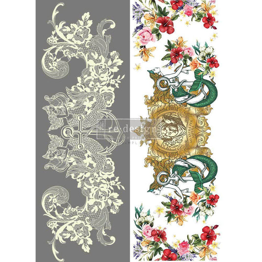 CECE - Mermaid Lace - 24" x 35" - Redesign Decor Transfer Decal - Furniture Transfer - Baillea's Interiors -