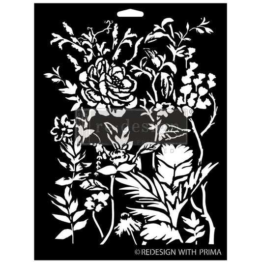 CERULEAN BLOOMS Decor Stencils 22.9cm x 30.5cm by ReDesign with Prima - Stencil - Baillea's Interiors -