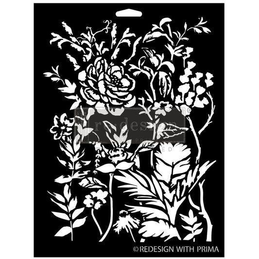 CERULEAN BLOOMS Decor Stencils 22.9cm x 30.5cm by ReDesign with Prima