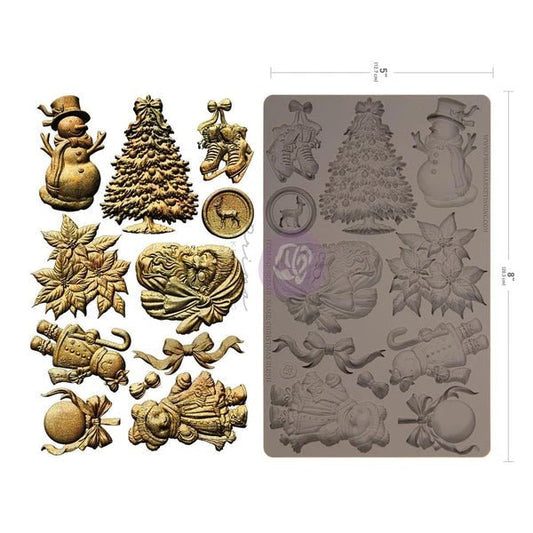 Christmas Blush Silicone Mould - ReDesign with Prima - 5" x 8" - Moulds - Baillea's Interiors -