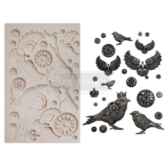 CLOCKWORK SPARROW Decor Mould Re-Design with Prima 5" x 8" - Moulds - Baillea's Interiors -
