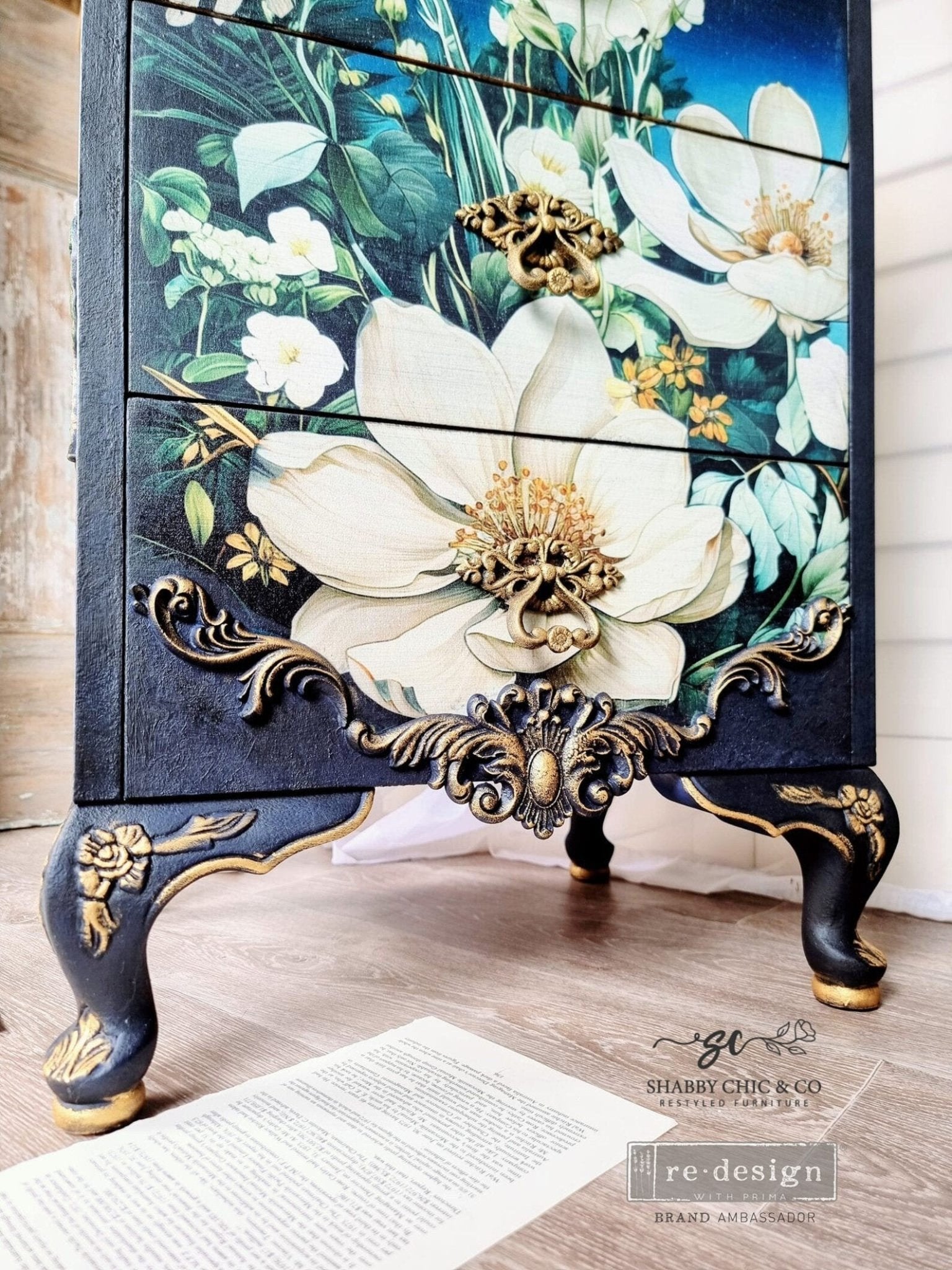 Contrast of Night and Petal - A1 Fiber Paper for Decoupage - LARGE - 59.4cm x 84.1cm - Re-Design with Prima - Decoupage - Baillea's Interiors -