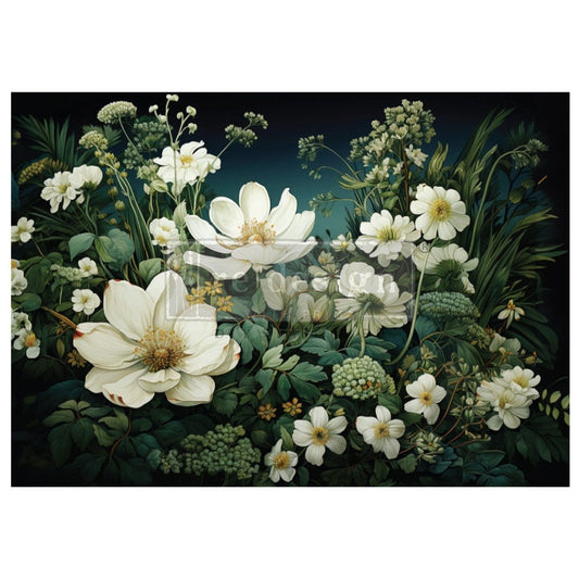 CONTRAST OF NIGHT AND PETAL - A1 Fiber Paper for Decoupage - LARGE - 59.4cm x 84.1cm - Re-Design with Prima