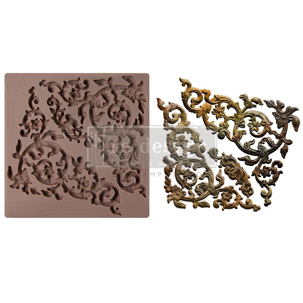 CORNER CHARM Decor Mould Re-Design with Prima 6" x 6" - Moulds - Baillea's Interiors -