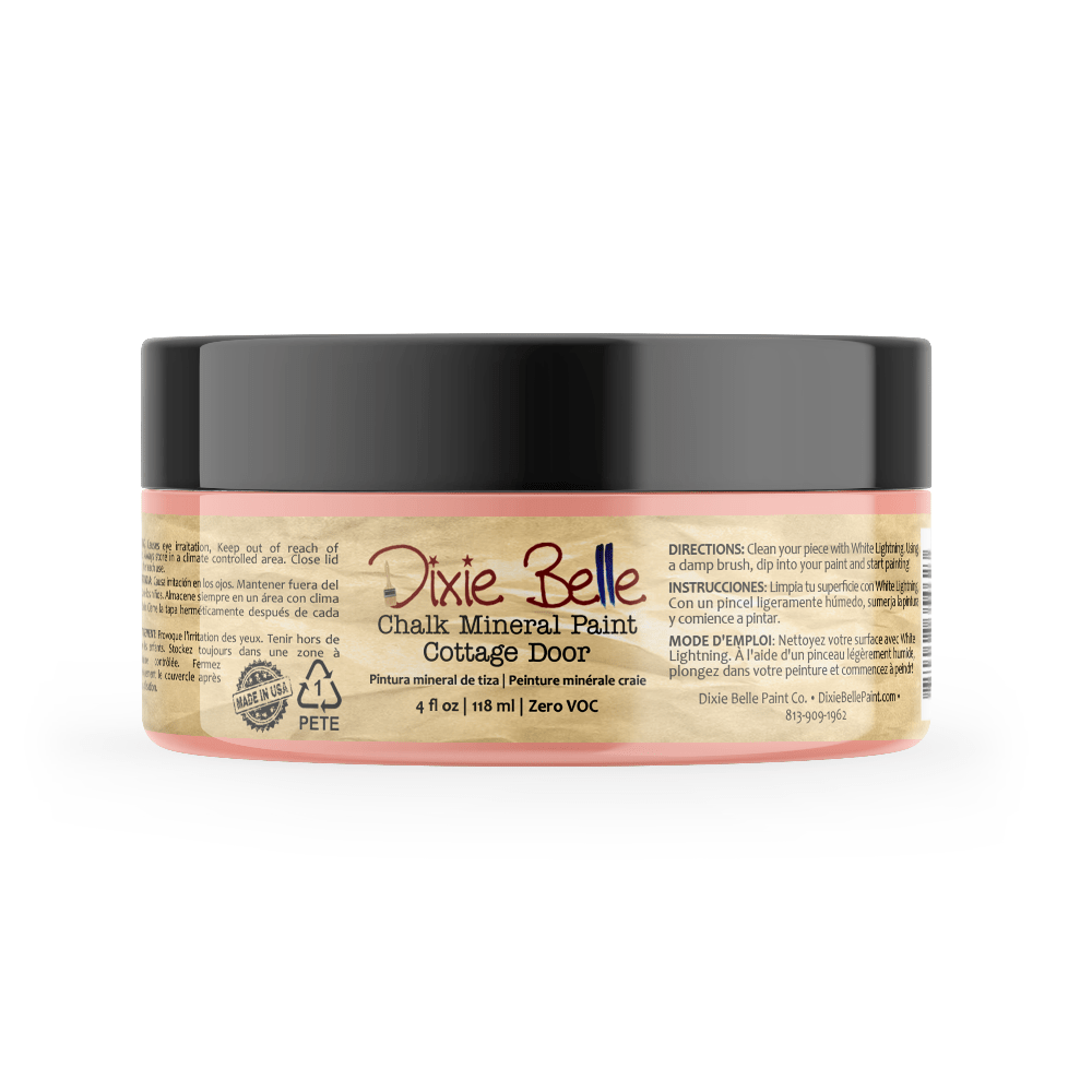 COTTAGE DOOR - Dixie Belle - Dusty Coral Chalk Mineral Paint - 118ml/4oz - 236ml/8oz - 473ml/16oz - 946ml - Paint - Chalk and Mineral - Baillea's Interiors -