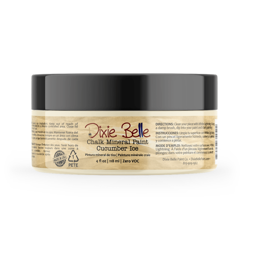 CUCUMBER ICE - Dixie Belle - White with a Hint of Green Chalk Mineral Paint - 118ml/4oz - 236ml/8oz - 473ml/16oz - 946ml - Paint - Chalk and Mineral - Baillea's Interiors -