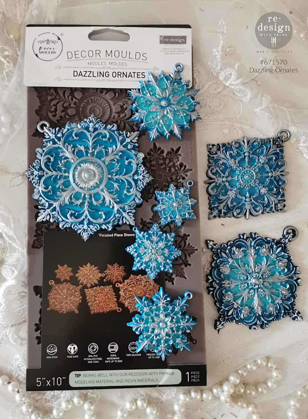 DAZZLING ORNATES Decor Mould Re-Design with Prima 5" x 10" - Moulds - Baillea's Interiors -