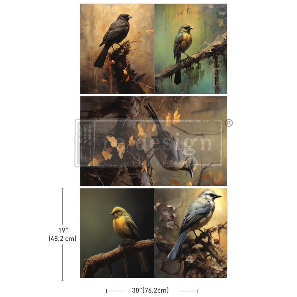 Decor Tissue Paper - AVIAN DREAMSCAPE - 3 PACK - 49.5cm x 76.2cm - Re-Design with Prima - Decoupage - Baillea's Interiors -