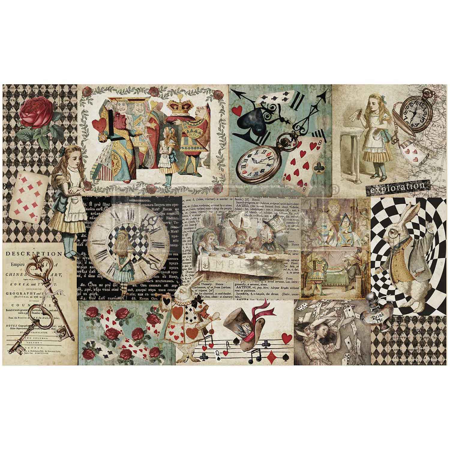 Decor Tissue Paper - CURIOUS JOURNEY - 48.3cm x 76.2cm - ReDesign with Prima - Decoupage - Baillea's Interiors -