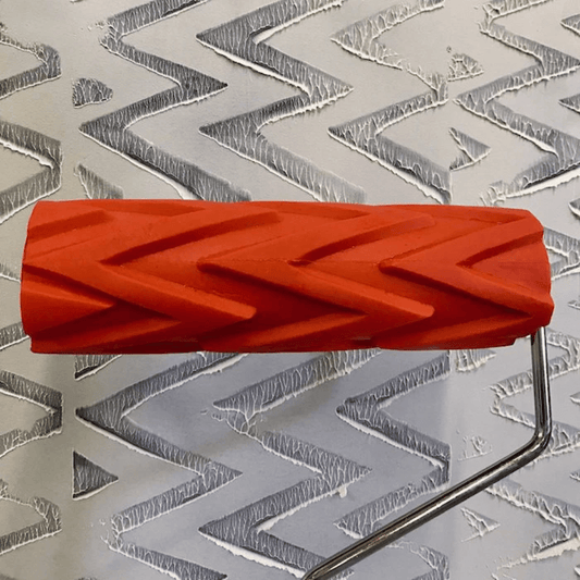 Decorative Texture Paint Roller with Handle - CHEVRON - Brush - Baillea's Interiors -