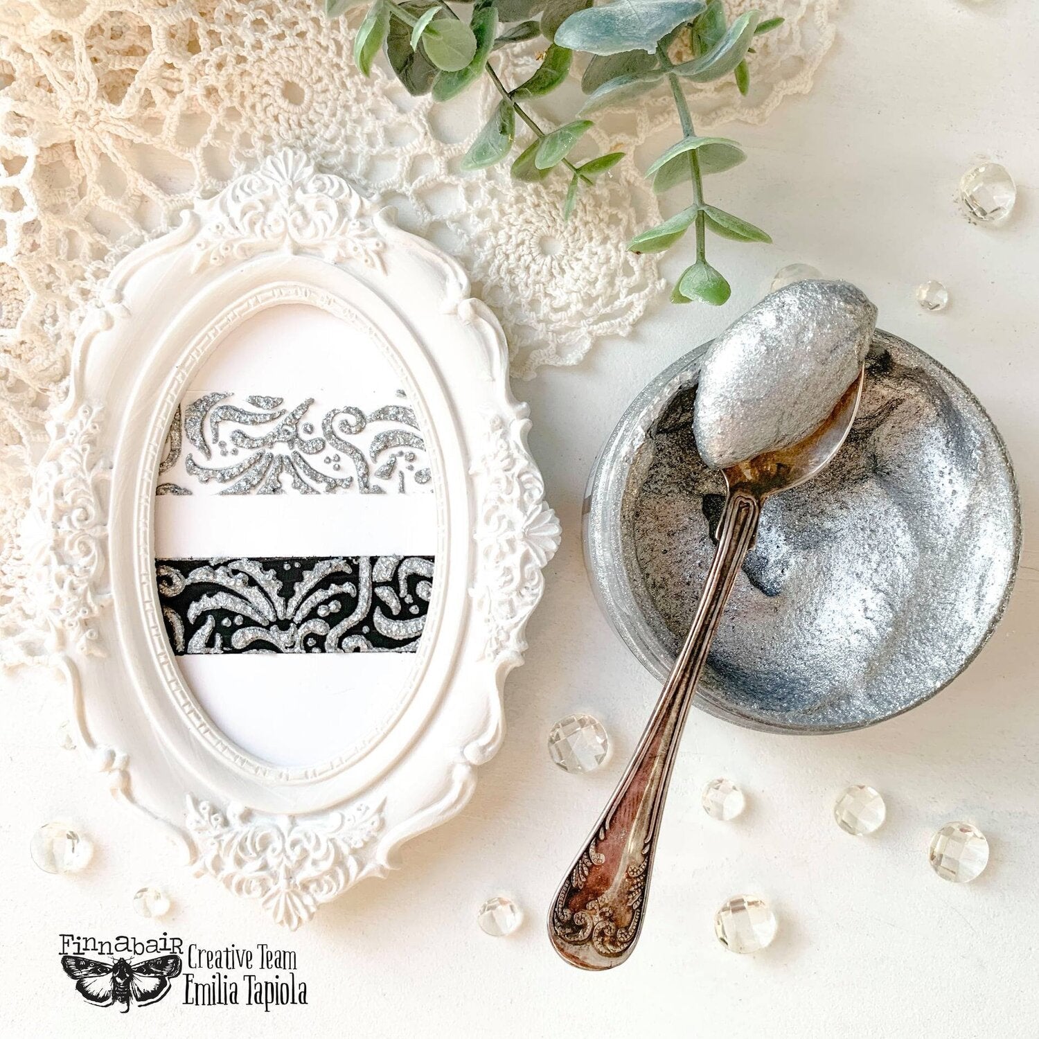 DIAMOND RINGS Jewel Effect Paste, Art Extravagance, Mixed Media - Raised Stencil Medium, 100ml - Chalk Paste - Baillea's Interiors -