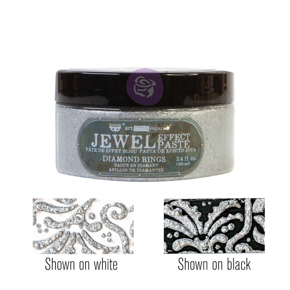 DIAMOND RINGS Jewel Effect Paste, Art Extravagance, Mixed Media - Raised Stencil Medium, 100ml - Chalk Paste - Baillea's Interiors -