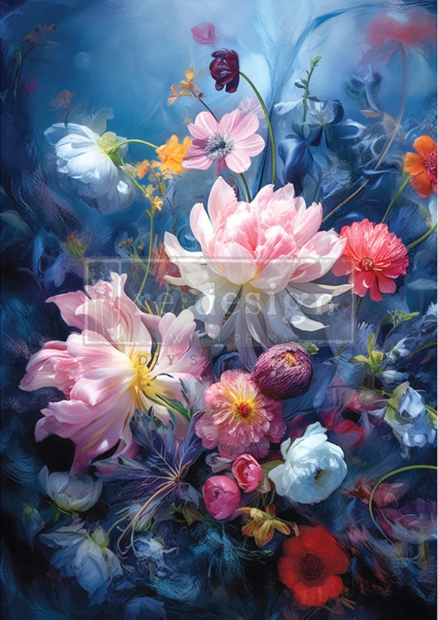 ENCHANTED GARDEN - A1 Fiber Paper for Decoupage - LARGE - 59.4cm x 84.1cm - Re-Design with Prima - Decoupage - Baillea's Interiors -