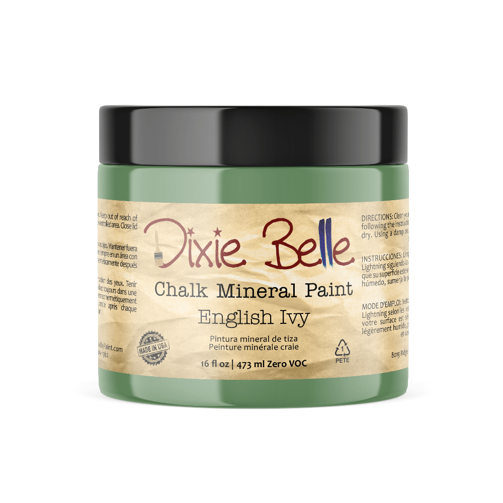 ENGLISH IVY - Dixie Belle - Muted Green Chalk Mineral Paint - 118ml/4oz - 236ml/8oz - 473ml/16oz - 946ml - Paint - Chalk and Mineral - Baillea's Interiors -