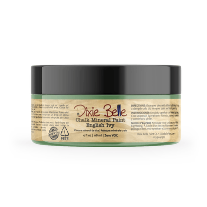 ENGLISH IVY - Dixie Belle - Muted Green Chalk Mineral Paint - 118ml/4oz - 236ml/8oz - 473ml/16oz - 946ml - Paint - Chalk and Mineral - Baillea's Interiors -