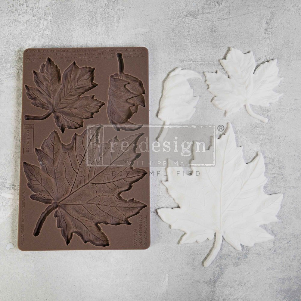 Falling Leaves Fantasy - Decor Mould - Re-Design with Prima 8" x 5" - Moulds - Baillea's Interiors -