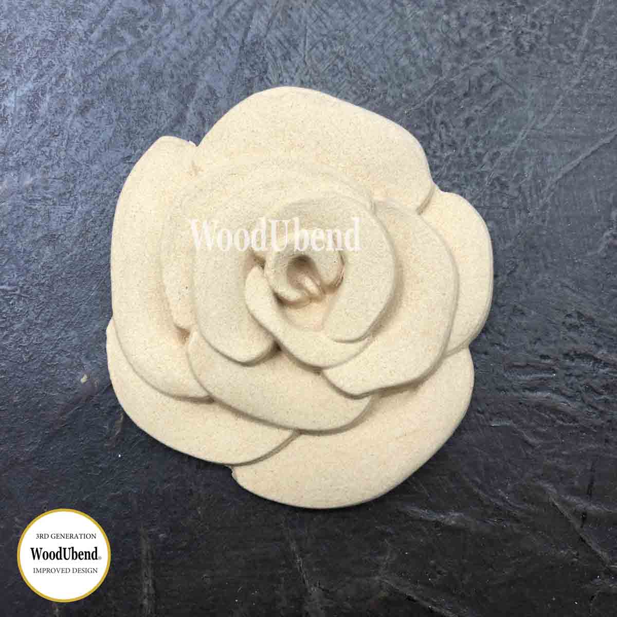 FLOWER ROSE Decorative Antique Moulding Applique WoodUbend 2185A - Moulding - Baillea's Interiors -