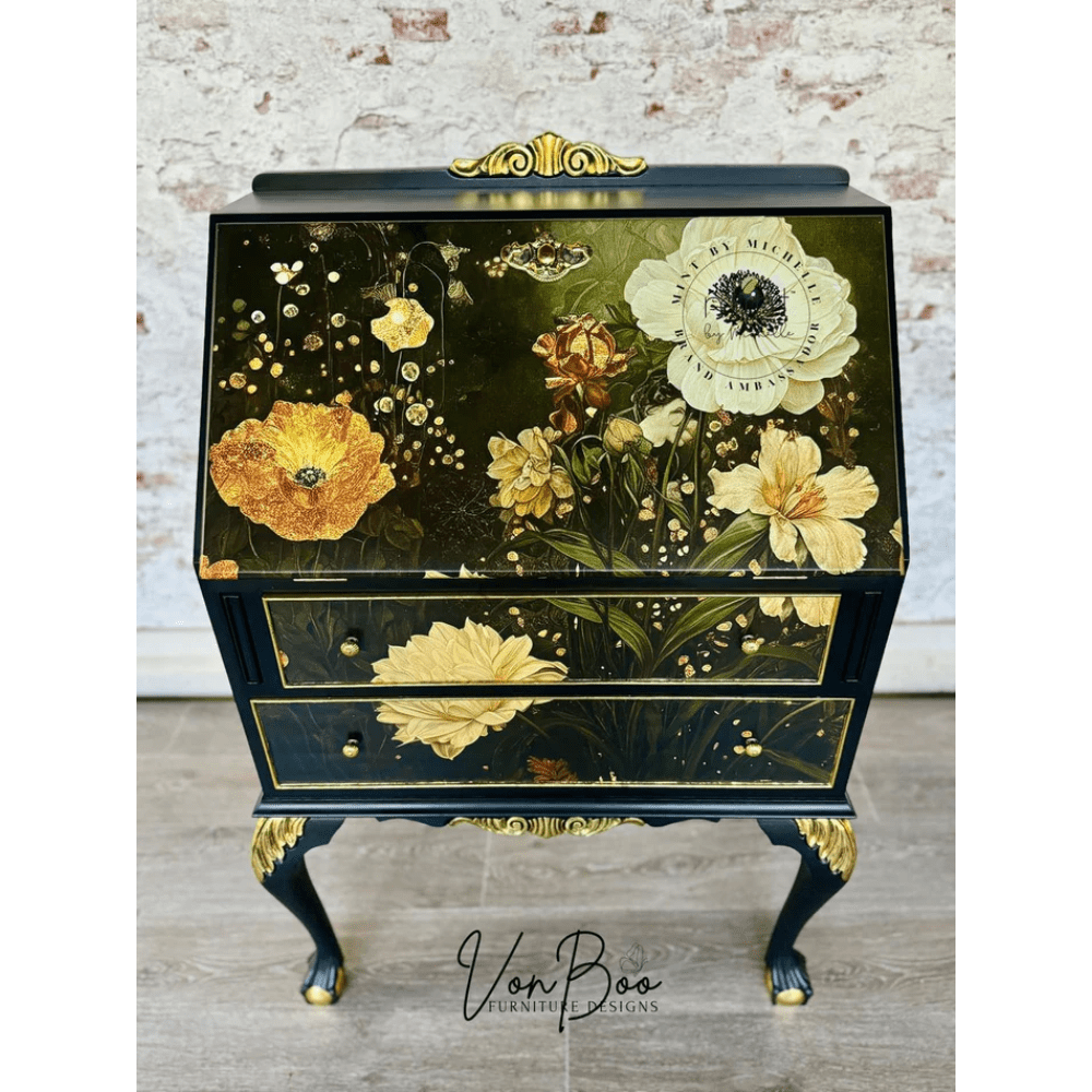 Flowers Horizontal - Mint by Michelle Decoupage Paper - A3 and A1 sizes - Decoupage - Baillea's Interiors -