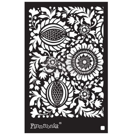 FOLK FLORALS Stencil 16.5cm x 28cm - Finnabair - Stencil - Baillea's Interiors -