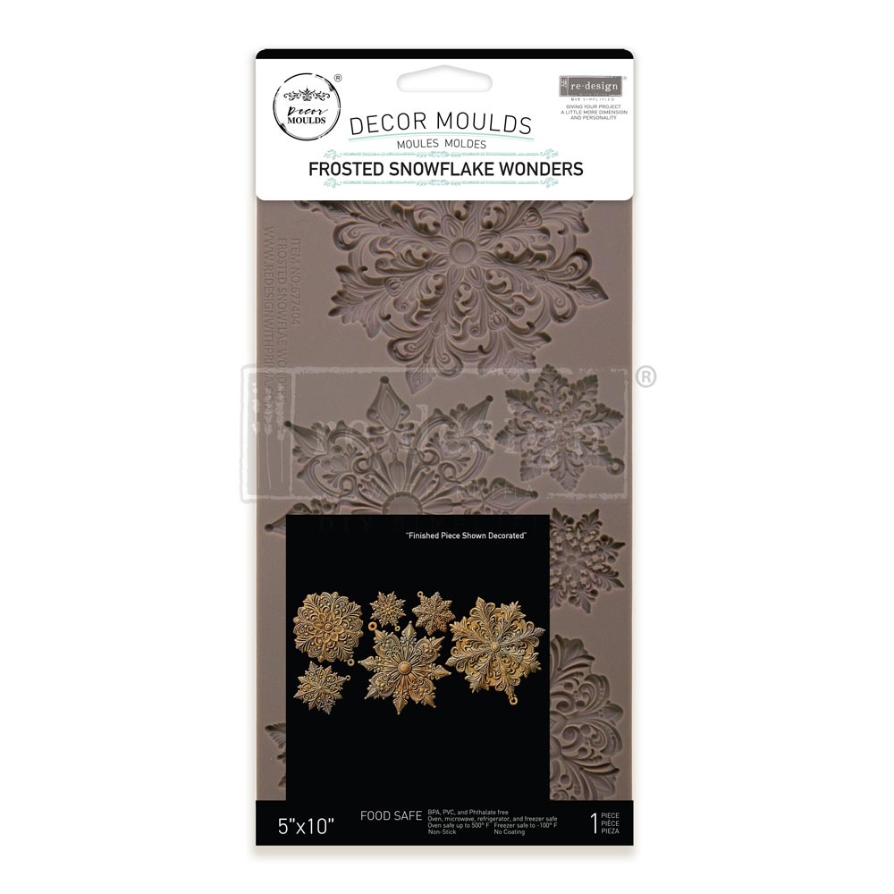 Frosted Snowflake Wonder Decor | Food | Craft Mould Re-Design with Prima 5" x 10" - Moulds - Baillea's Interiors -