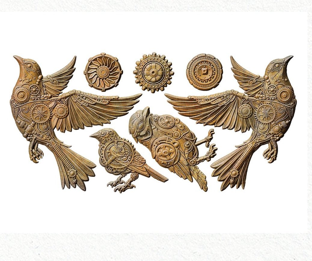Gears Of Flight Decor Mould Re-Design with Prima 5" x 10" - Moulds - Baillea's Interiors -