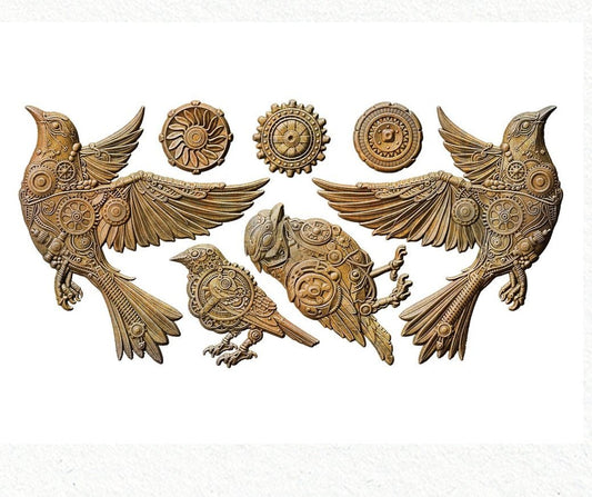 Gears Of Flight Decor Mould Re-Design with Prima 5" x 10" - Moulds - Baillea's Interiors -