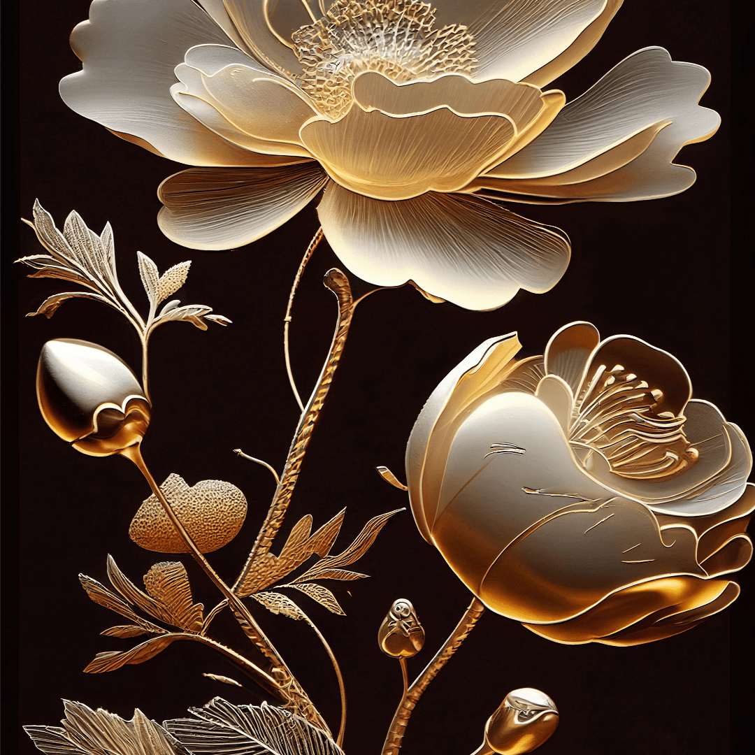 Golden Bloom I - Mint by Michelle Decoupage Paper - A3 and A1 sizes - Decoupage - Baillea's Interiors -