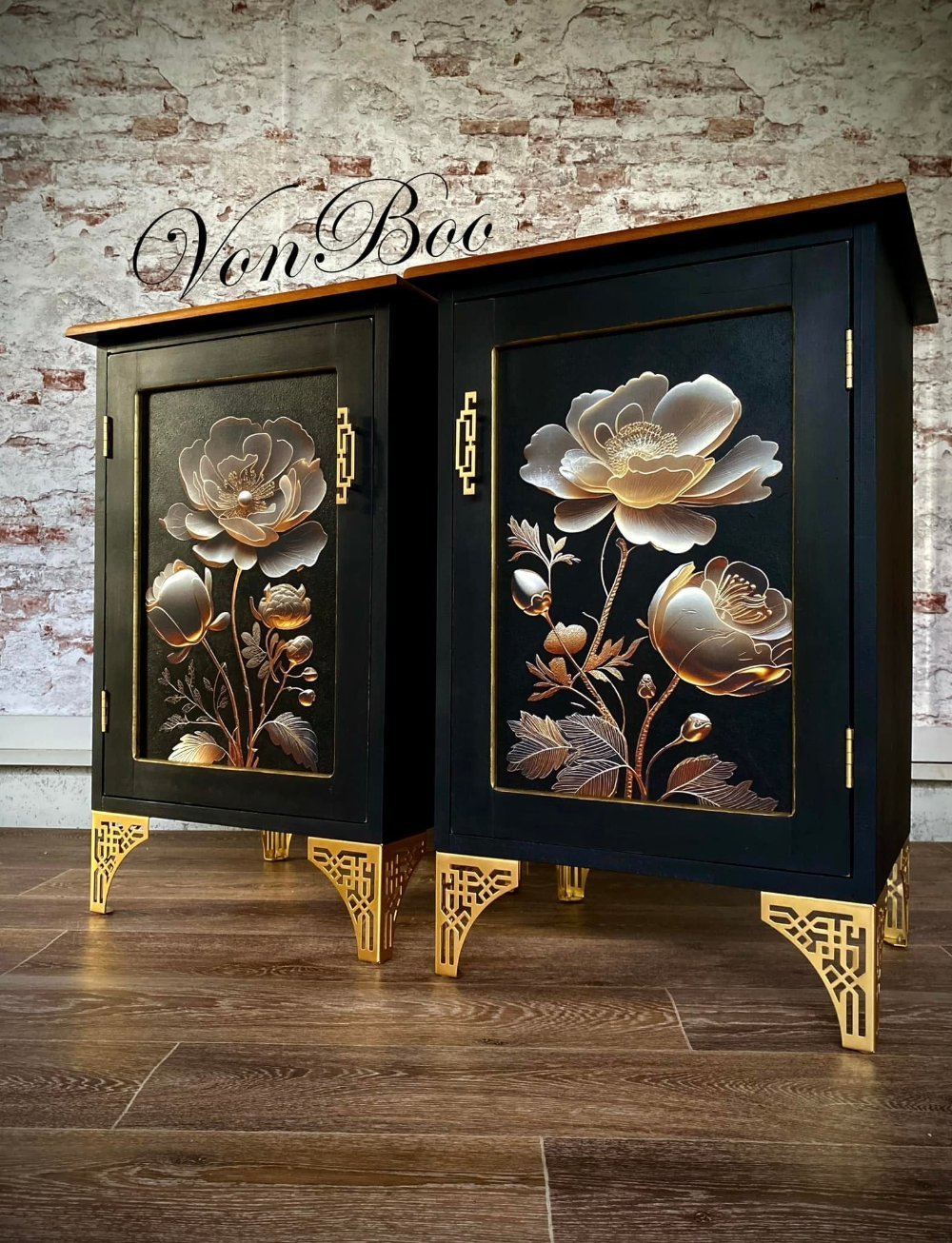 Golden Bloom I - Mint by Michelle Decoupage Paper - A3 and A1 sizes - Decoupage - Baillea's Interiors -