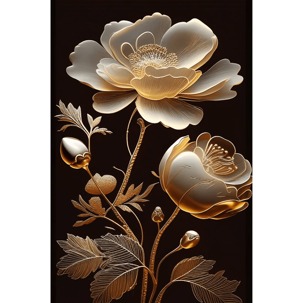 Golden Bloom I - Mint by Michelle Decoupage Paper - A3 and A1 sizes - Decoupage - Baillea's Interiors -