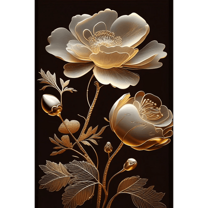 Golden Bloom I - Mint by Michelle Decoupage Paper - A3 and A1 sizes - Decoupage - Baillea's Interiors -