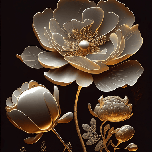 Golden Bloom II - Mint by Michelle Decoupage Paper - A3 and A1 sizes - Decoupage - Baillea's Interiors -
