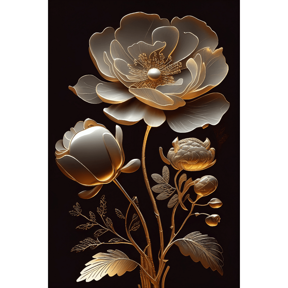 Golden Bloom II - Mint by Michelle Decoupage Paper - A3 and A1 sizes - Decoupage - Baillea's Interiors -