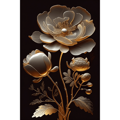 Golden Bloom II - Mint by Michelle Decoupage Paper - A3 and A1 sizes - Decoupage - Baillea's Interiors -