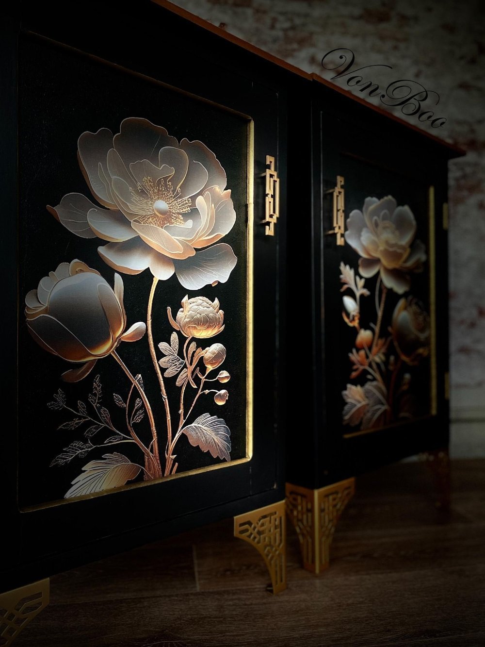 Golden Bloom II - Mint by Michelle Decoupage Paper - A3 and A1 sizes - Decoupage - Baillea's Interiors -