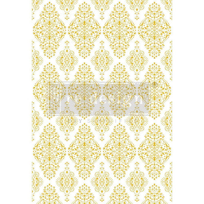 GOLDEN DAMASK - 24" x 35" - Redesign Decor Transfer Decal - Furniture Transfer - Baillea's Interiors -