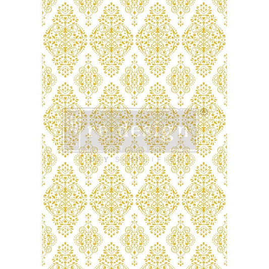 GOLDEN DAMASK - 24" x 35" - Redesign Decor Transfer Decal - Furniture Transfer - Baillea's Interiors -