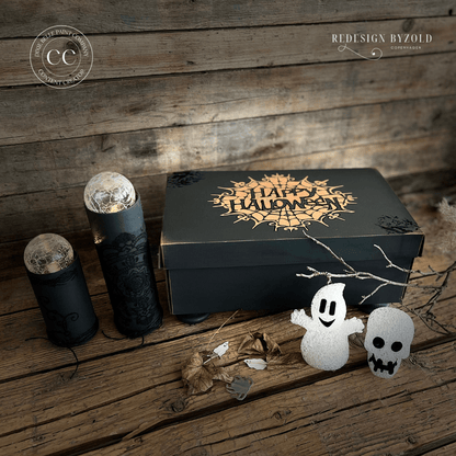 HAPPY HALLOWEEN 4 Part Stencils 17.78cm x 22.86cm each by Belles and Whistles - Stencil - Baillea's Interiors -